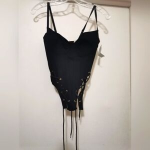My Boo  Corset Bra Sz Medium Black NWT